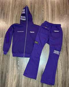 ชุดสเวตเตอร์ผ้าฝ้ายระบายอากาศได้ดีของผู้ชายชุดกันหนาวลำลองผ้าฝ้าย100% เป็นมิตรกับสิ่งแวดล้อมสีพื้นใส่สบาย - Product Image 3