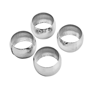 Rond de serviette rond en argent martelé en gros pour la décoration de la table de la maison et du restaurant à bas prix - Product Image 5