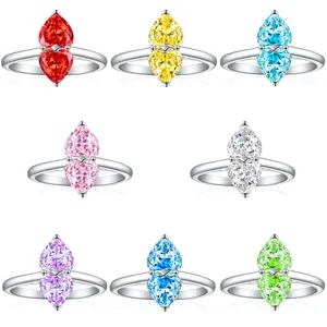 Tùy chỉnh đồ trang sức mỹ Nhẫn cưới Cubic Zirconia kim cương engagement Promise Eternity Nhẫn 925 sterling Silver Ring Nhà cung cấp