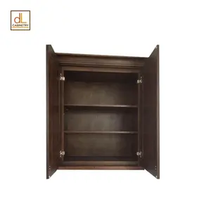 USA Distributor RTA Wood Standard Size Fast Dispatch Kitchen Design Dark Caramel Painted Raised Panel Wooden Kitchen Cabinet