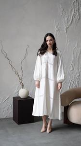 Best Quality Long White Romantic Dress Maxi Summer Dress <b>Linen</b> Midi White Cottagecore Dress - Product Image 4