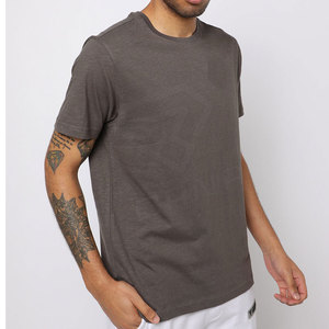 Camisetas de hombre de alta calidad con logotipo personalizado de talla grande Casual sólido de manga corta patrón liso tejido de rizo transpirable - Product Image 1