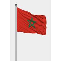 Drapeau marocain personnalisé pour l'extérieur avec impression numérique, mât en aluminium, matériaux satinés/polyester/plastique/soie polyester