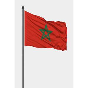 Customized Moroccan Outdoor <b>Flag</b> with Digital Printing Aluminum <b>Pole</b> Satin/Polyester/Plastic/Polyester Silk Materials - Product Image 1