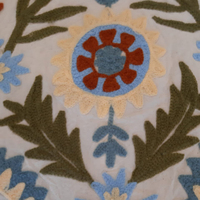 Tissu en coton brodé Suzani personnalisé de haute qualité au mètre pour vêtements, sacs, accessoires de literie, couture et création de tissus bruts