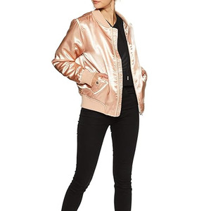 Chaqueta Bomber Satinada Personalizada en Blanco Servicio OEM Diseño Chaqueta Satén Liso Chaqueta Satén Elegante Personalizada - Product Image 6