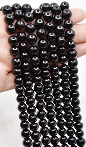 Protection ultime contre la négativité et le stress, perles rondes en tourmaline noire de 8 mm pour la méditation, bijoux - Product Image 3