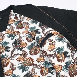 เสื้อแจ็กเก็ตผ้าฝ้ายทอลายทแยงสำหรับผู้ชายสีดำ, เสื้อแจ็กเก็ตมีสไตล์มีซิปสำหรับฤดูหนาวและฤดูใบไม้ร่วงผ้าฝ้ายทอลายทแยง - Product Image 4