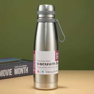 CL 650ml Stainless Steel Vacuum Insulated Carbonated Beverage <b>Bottle</b> Portable Sports <b>Thermos</b> with Carry Loop - Product Image 4