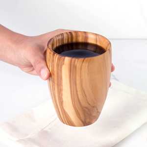 Taza de bebida de madera de olivo grande hecha a mano de primera calidad para sus bebidas - Product Image 4