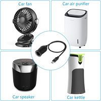 Adaptador USB C a encendedor de cigarrillos, enchufe macho USB tipo C de 20V a cable adaptador de encendedor de cigarrillos para cámara de salpicadero, GPS, luz Led de coche