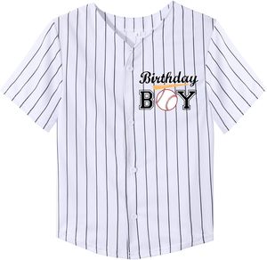 Maillot de baseball pour enfants en gros, chemise d'anniversaire pour garçon, tenue d'anniversaire sur le thème du baseball, logo personnalisé, tailles plus grandes disponibles - Product Image 6