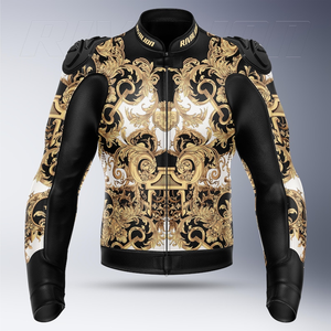 Chaqueta de Motociclista de Cuero Perforado para Hombre, Modelo Royal Star, de Piel de Vaca/Canguro, para Carreras, con Joroba, Homologada por la CE - Product Image 1