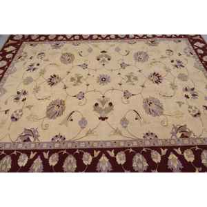 Tapis Turc Vintage Classique Beige Rouge 7.2 X 9.5ft Grande Surface Patchwork Laine avec Support en Latex pour Couloir ou Chambre - Product Image 5