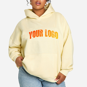 Sweats à capuche pour femmes de haute qualité Logo DTF personnalisé imprimé 100% coton sweat-shirt pour femmes à la mode pull lourd sweats à capuche pour femmes - Product Image 1