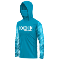 Sweat à capuche de pêche pour homme personnalisé Cocoon, rouge, manches longues, protection anti-UV UPF 50, impression logo avant, pull uni, chemise d'extérieur