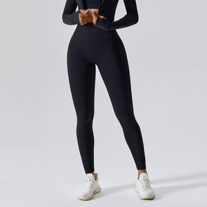 Dropshipping, mallas de gimnasio suaves de cintura alta para mujer, pantalones de entrenamiento personalizados, Control de barriga, levantamiento de glúteos, mallas de Yoga para mujer - Product Image 4