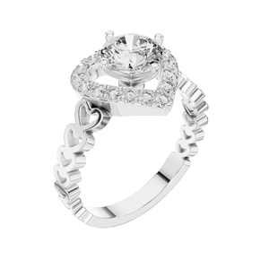 Bague en diamant de laboratoire en forme de cœur de 1,324 carats pour femmes VVS-VS EF CVD Or 18 carats, 14 carats, 10 carats et argent 925 Rose, Jaune, Blanc - Product Image 3
