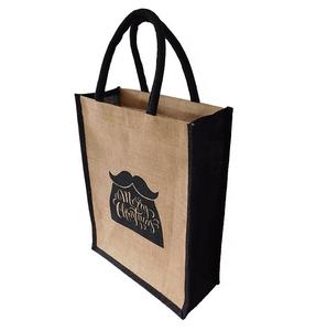 Noël spécial écologique personnalisé imprimé Jute sac fourre-tout lin plage chanvre plage sac à provisions réutilisable à main - Product Image 1