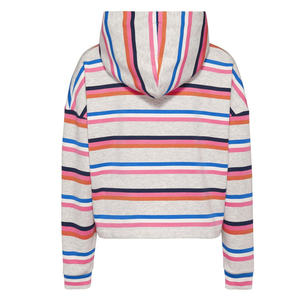 Sudadera de exterior de lana de rizo francés Top corto estilo rayado ligero de manga larga para mujer al por mayor personalizada con capucha - Product Image 2