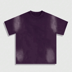 Camiseta recortada de doble capa de peso pesado para hombre, 100% algodón, diseño de parche bordado desgastado, hombro caído, estilo Boxy Terry - Product Image 1