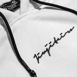 Sudaderas con capucha para hombre Pro Signature Hoodie White Heavyweight 100% Cotton Relaxed Fit 3D Rubber Logo con cordones con punta de cera - Product Image 2