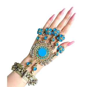 Ensembles de bijoux plaqués argent Antique Vintage Afghani de haute qualité faits à la main personnalisés belle conception pour fiançailles de mariage - Product Image 1