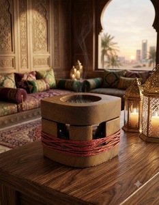 Brûleur d'encens en bois de santal fait main, style arabe Mabkhara, en forme de cabane, diffuseur aromatique Bakhoor, usage religieux toutes saisons - Product Image 1