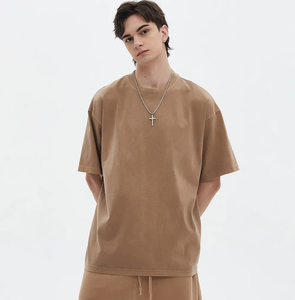 Camiseta holgada de entrenamiento para hombre, camiseta de gimnasio atlética, camisetas informales de Color sólido desgastadas, fabricante OEM ODM - Product Image 6