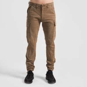 Pantalon de jogging Trek en coton 100% coupe ample avec plis, style décontracté chic, logo personnalisable, couleur beige, tailles XL à 6XL, taille mi-haute - Product Image 2