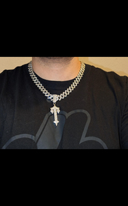 925 <b>Sterling</b> <b>Silver</b> Mens Hip Hop <b>Cross</b> Design Iced Diamond <b>Pendant</b> Round Brilliant Cut Jewelry for Party and Special Events - Product Image 2