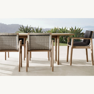 Chaise en teck écologique à prix avantageux, style moderne avec accoudoirs en rotin pour une personne, utilisation en extérieur - Product Image 6