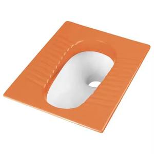 Asiento de inodoro de cuclillas de porcelana de cerámica de doble color asiático moderno-naranja, instalación sin esfuerzo, artículos sanitarios - Product Image 4