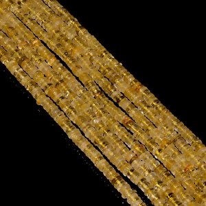 พลอยควอทซ์ธรรมชาติสีทองรูไทล์ Heishi แผ่นรองล้อลูกปัดเรียบเป็นเส้นๆหินหลวมอุปกรณ์ทำเครื่องประดับขายส่ง - Product Image 5