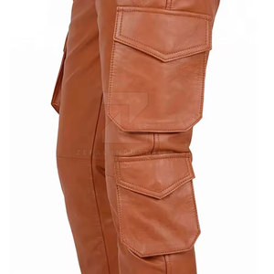 Pantalones de Cuero Casuales Ligeros para Hombre con Diseño Moderno y Logotipo Personalizado, Servicio OEM, Cómodos, Transpirables y de Alta Calidad - Product Image 4