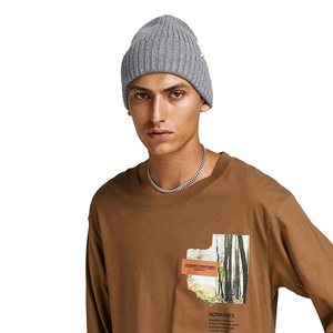 Gorro de invierno Unisex para adultos, color gris, lana suave, ropa de calle, sombreros de invierno cálidos a la moda - Product Image 2