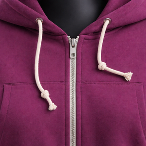 Sudadera con capucha corta de forro polar con cremallera completa para mujer, manga abullonada, capucha con cordón, color liso, logotipo personalizado, OEM, marca privada - Product Image 5