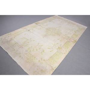 พรมตุรกีขนาด 5.8x10.7 ฟุต พรมโบราณขนาดใหญ่ พรมลายทางสีขาวเขียว - Product Image 2