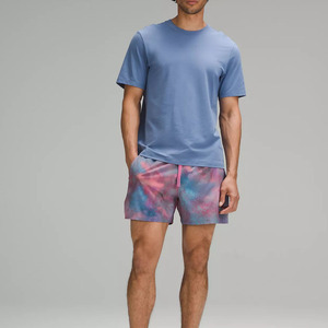 Custom OEM Canvas <b>Men's</b> Front Logo Solid <b>Pattern</b> Moisture Wicking 4-Way Stretch Breathable Eco-Friendly Athletic Sports <b>Shorts</b> - Product Image 2