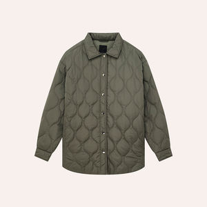 Élégant fermeture éclair boutonné femmes surdimensionné matelassé Shacket classique respirant boutons pression vêtements d'hiver veste personnaliser Logo - Product Image 6