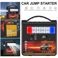 Démarreur de batterie de voiture portable haute performance 59800mAh 1200A 12V avec chargeur USB-C pour camions et motos, noir