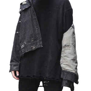 Chaqueta vaquera de moda para hombre, conjunto de dos piezas de pantalones vaqueros, conjuntos a juego ajustados de otoño, ropa de calle informal, chaqueta con forro polar de invierno - Product Image 2