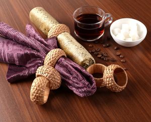 Ensemble de 6 ronds de serviette de haute qualité en rotin fait à la main pour la décoration de table Parfait pour la décoration de table de Noël Décoration de mariage - Product Image 2