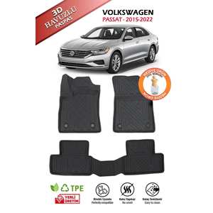 Alfombrillas de Coche Negras con Diseño 3D de Piscina para Volkswagen Passat 2015-2022, Juego de Alfombrillas Turcas - Product Image 3