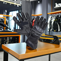 Gants de course en cuir certifiés CE de haute qualité, à doigts entiers, imperméables, compatibles écran tactile, coupe-vent, avec poignées auto-chauffantes et fixation à crochet