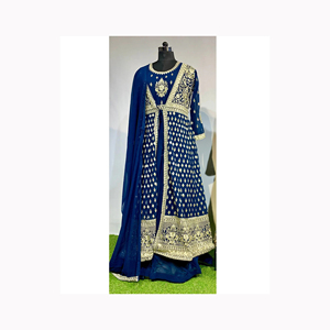งานปักหนักคุณภาพมาตรฐานงานปลอม Georgette ปากีสถานและอินเดียสไตล์ Salwar Kameez สําหรับชุดเทศกาล - Product Image 2