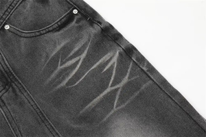Ropa de calle Vintage para hombre, pantalones de mezclilla holgados para hombre, pantalones holgados con bolsillo lateral, pantalones vaqueros lavados desteñidos al sol para hombre, precio razonable - Product Image 6