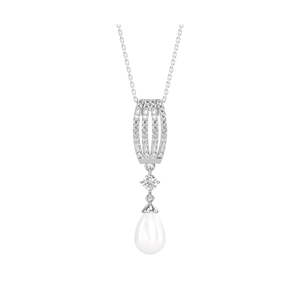Pendentif CLARA en argent sterling 925 avec chaîne, plaqué rhodium, forme goutte d'eau, pour collier en zircone suisse pour femmes et filles - Product Image 1