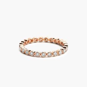 Joyería fina personalizada para mujer oro amarillo sólido eternidad completa diamante natural boda banda moda uso diario para fiestas - Product Image 2