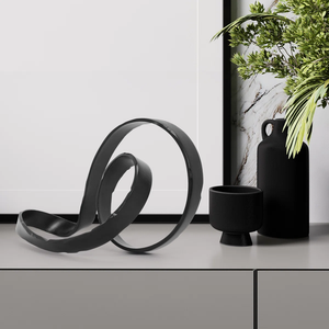 Escultura Moderna de Metal Negro para Decoración del Hogar u Oficina, Artesanía Decorativa de Moda en Oferta - Product Image 5